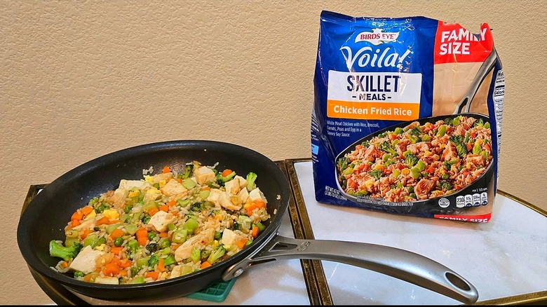 Birds Eye Voila! Chicken Fried Rice bag and bowl