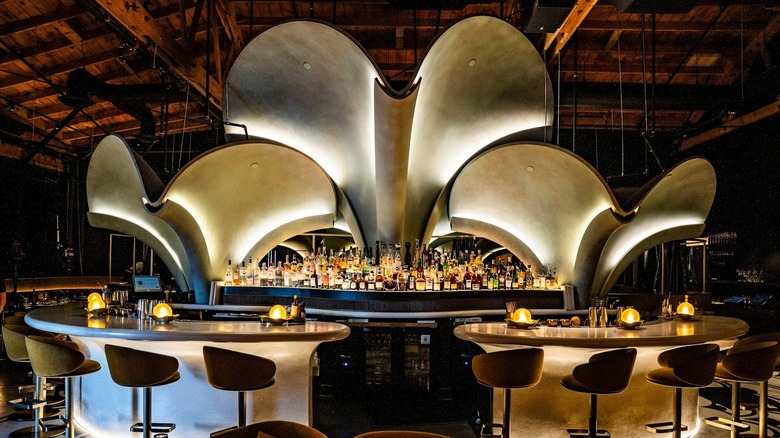 The interior bar and seating at Lucia Los Angeles