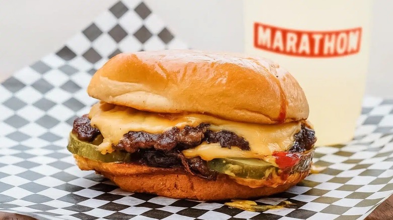 The smash burger from Marathon Burger Los Angeles