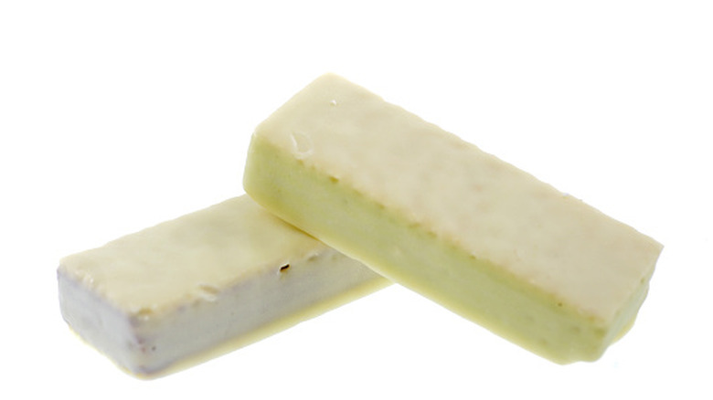 white chocolate bars on white background