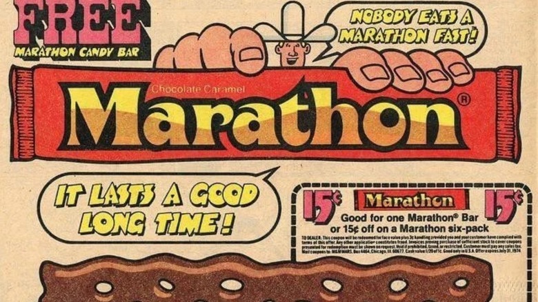 Vintage ad for Marathon candy bar