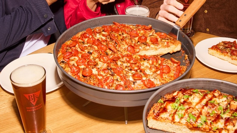 giant pizza at BJ's