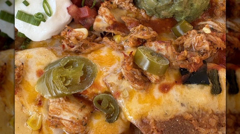 Nachos loaded with toppings at The Cheesecake Factory