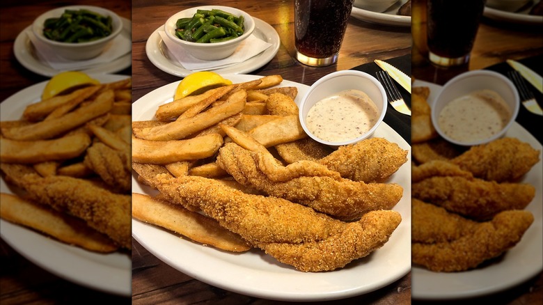 Texas Roadhouse's fried catfish with fries