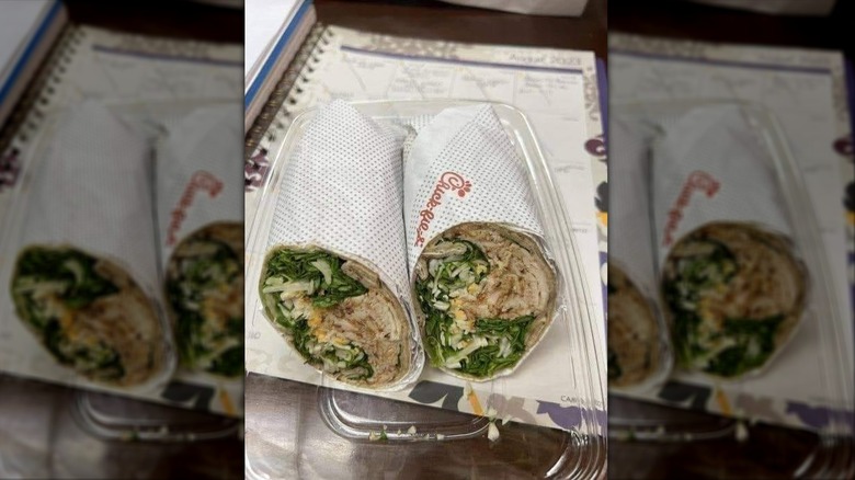 Chick-fil-A Cool Wrap in plastic container on desk