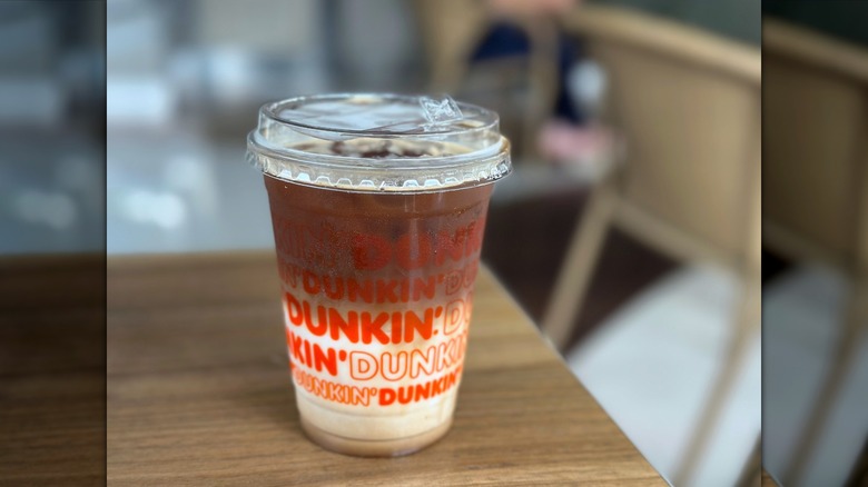 Dunkin' coffee drink on table