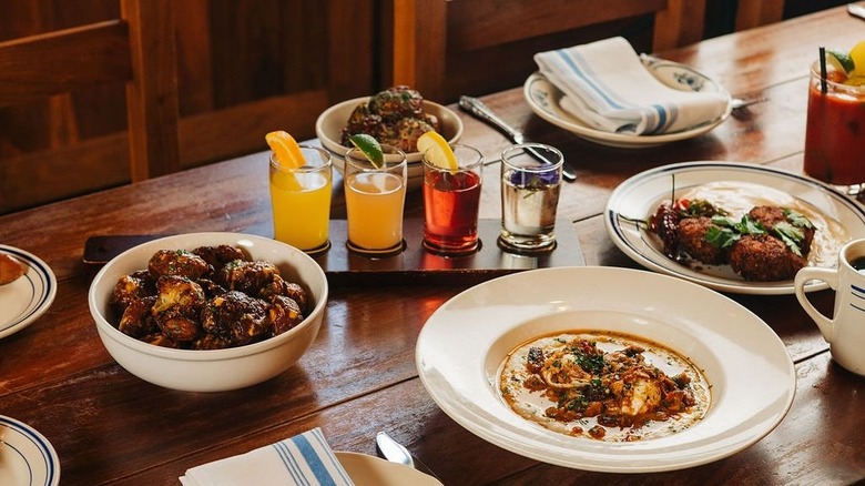 A selection of dishes and drinks from The Publican