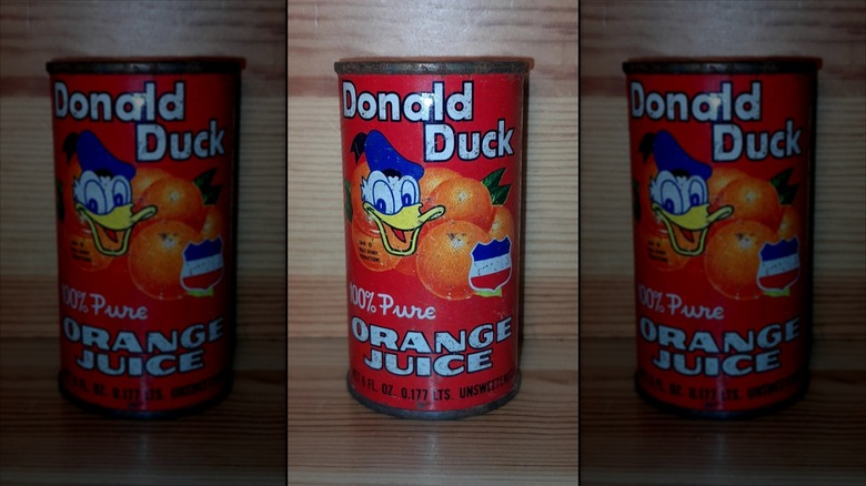vintage Donald Duck Orange Juice can
