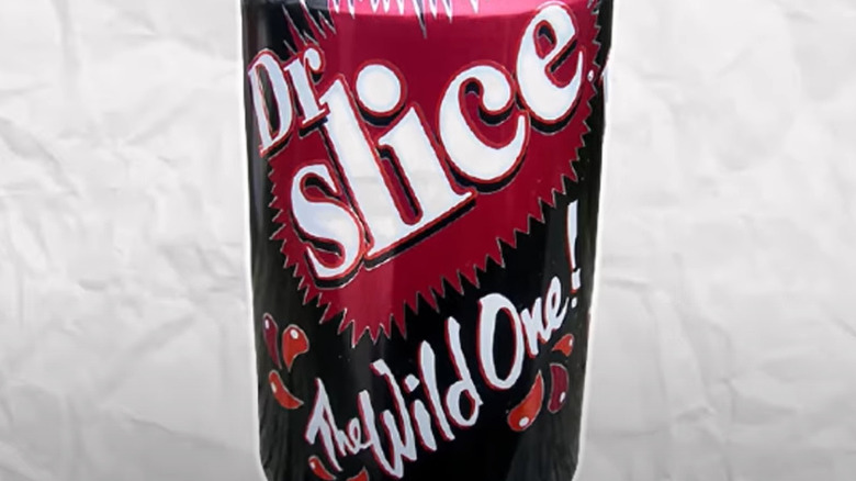 close-up on can of Dr Slice