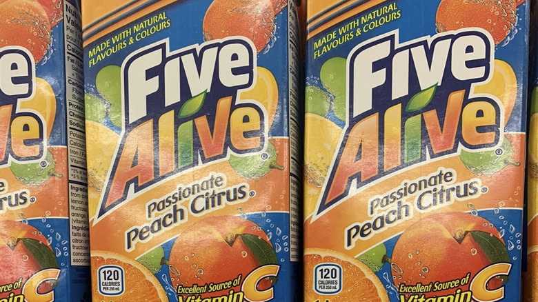 Five Alive cartons on a store shelf