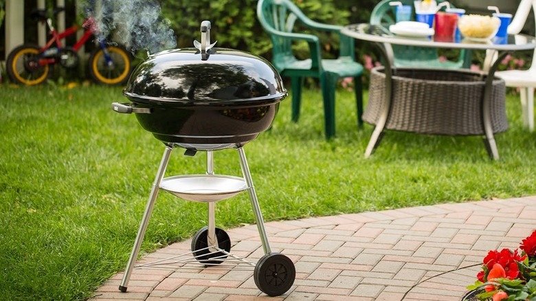 Weber grill with an ash catcher