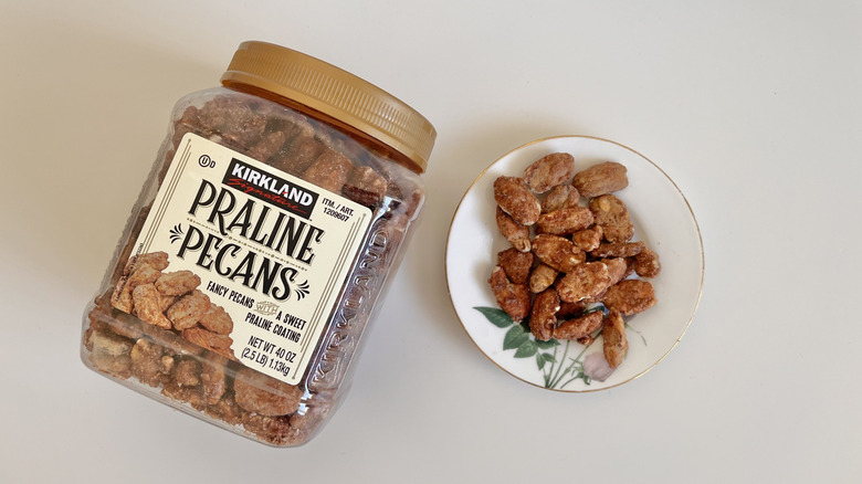 Kirkland Signature praline pecans on a plate