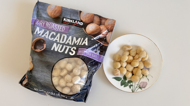 Kirkland macadamia nuts on plate