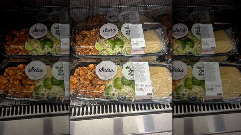 Kirkland Signature Chicken Street Tacos in refrigerated section at Costco
