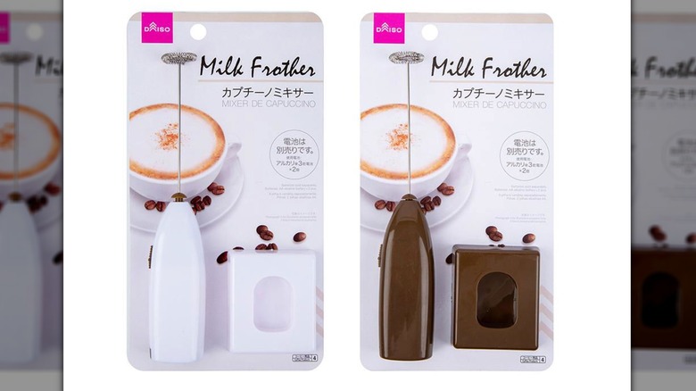 White and brown milk frother