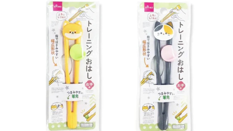 Two animal training chopsticks with white background