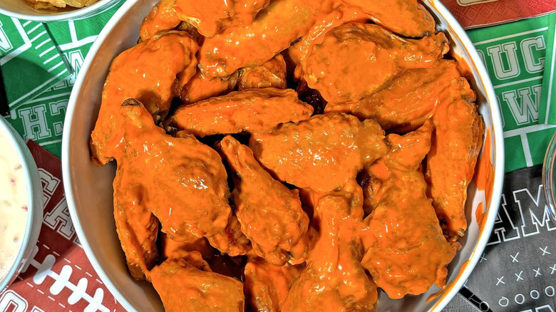 Aerial shot of buffalo wings from Buffalo Wild Wings