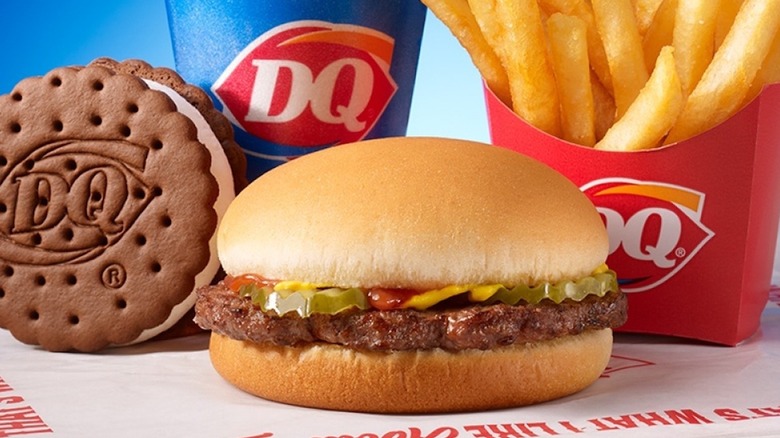 A product image of a hamburger meal from Dairy Queen