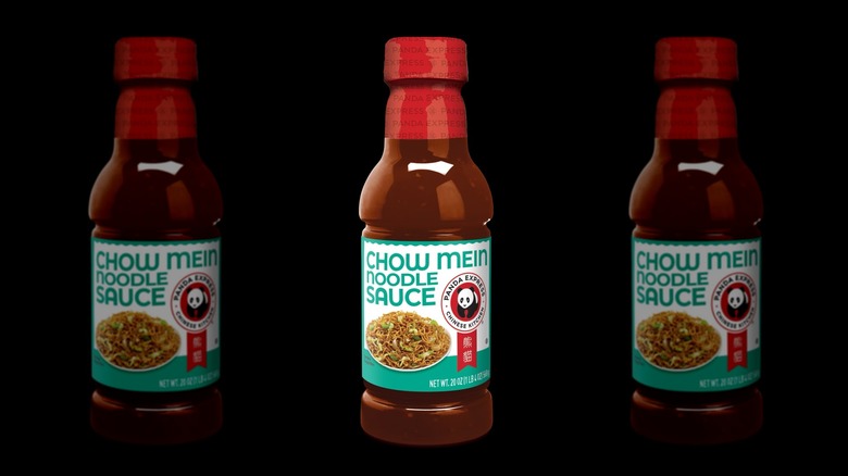Bottle of Panda Express chow mein noodle sauce