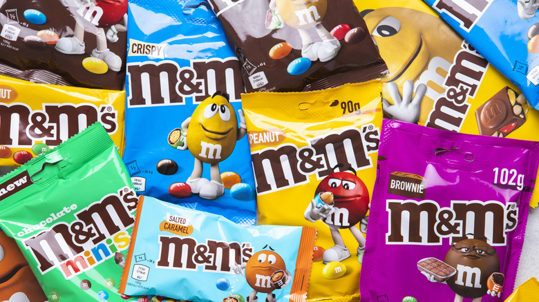 Pile of assorted mix of M&M's