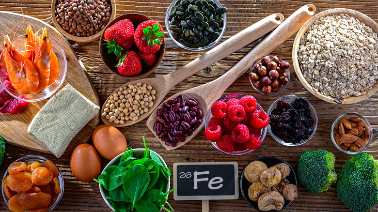 various foods with a high iron content