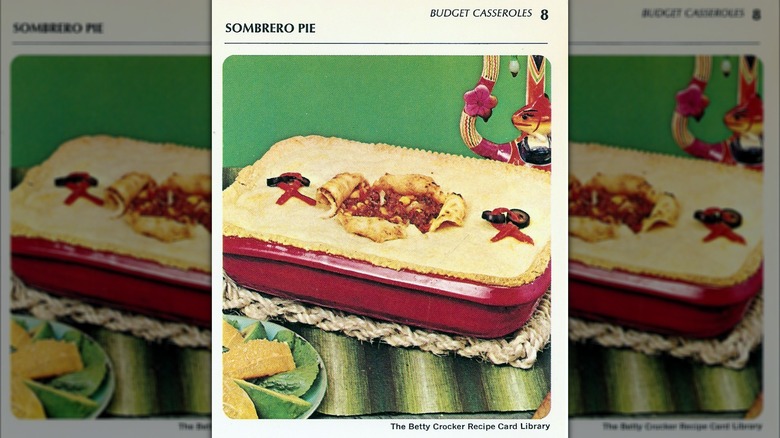 Sombrero Pie recipe card from the Betty Crocker Recipe Card Library
