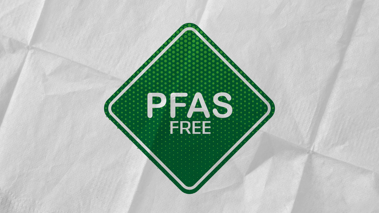 product packaging, showing a green "PFAS Free" logo