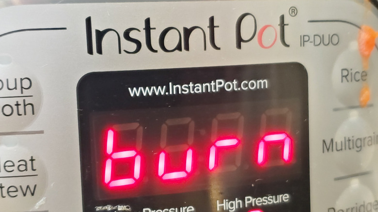 Burn warning on Instant Pot screen
