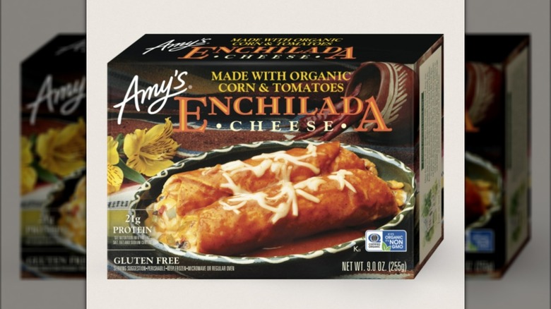 Package of Amy's cheese enchiladas