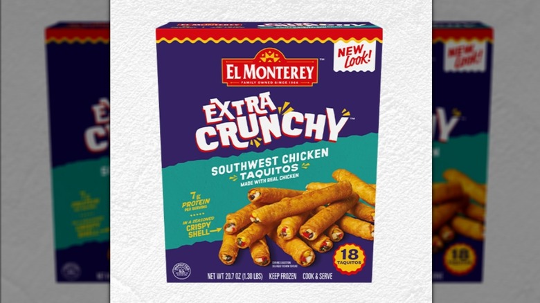 Package of El Monterey Extra Crunchy Southwest Chicken Taquitos