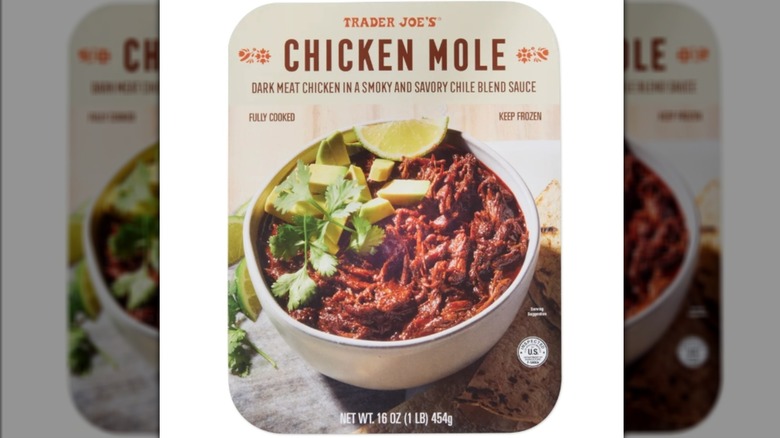 Package of Trader Joe's Chicken Mole frozen meal