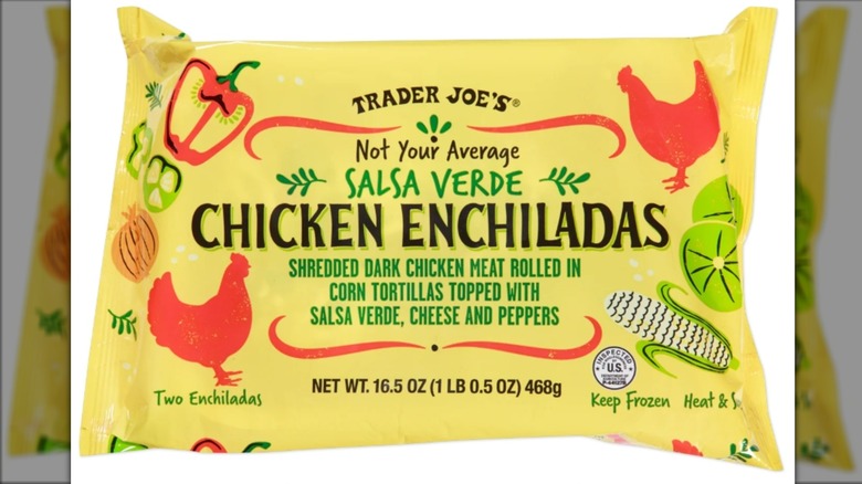 Package of Trader Joe's Salsa Verde Chicken Enchiladas