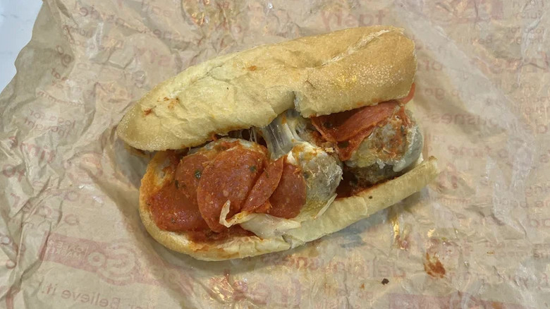 GetGo Pizzeria Meatball Melt with pepperoni