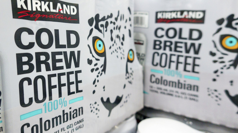 Close up of Boxes of Kirkland Signature Colombian Cold Brew Coffee