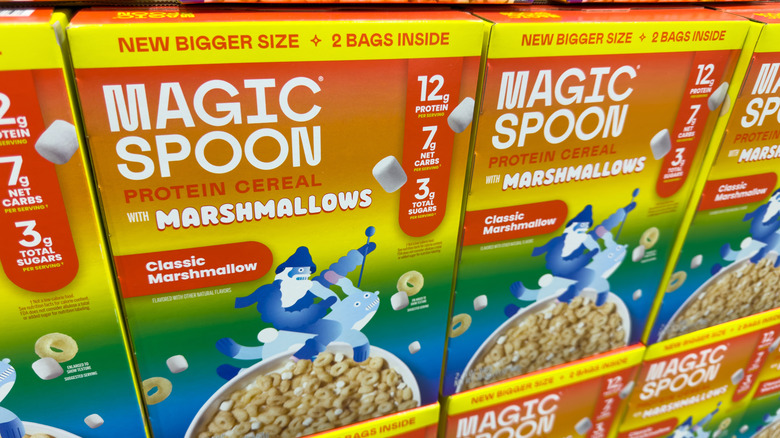 Magic Spoon Protein Cereal With Marshmallows Boxes Display At Costco Warehouse
