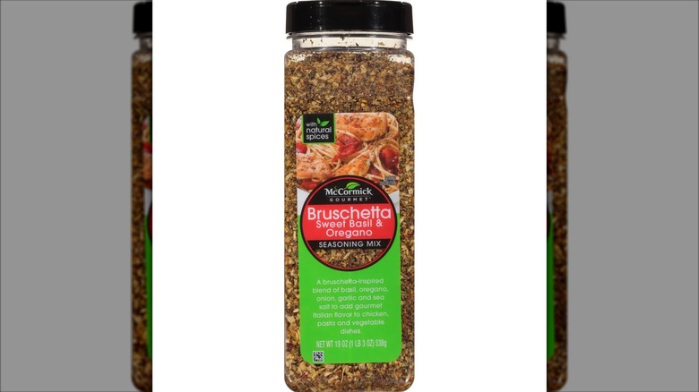 Bruschetta spice mix on white background