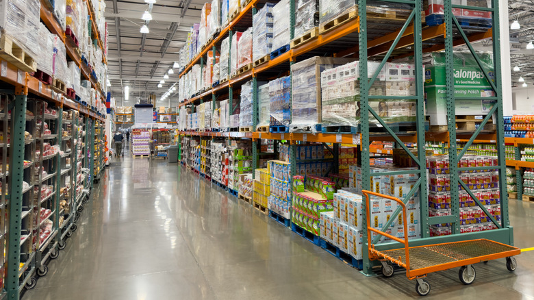 Inside a Costco store aisle