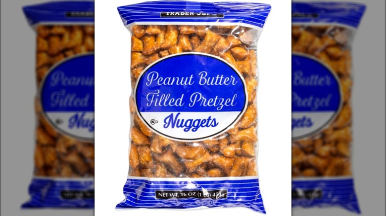 Package of Trader Joe's Peanut Butter Filled Pretzel Nuggets