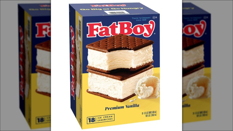 Box of FatBoy ice cream sandwiches