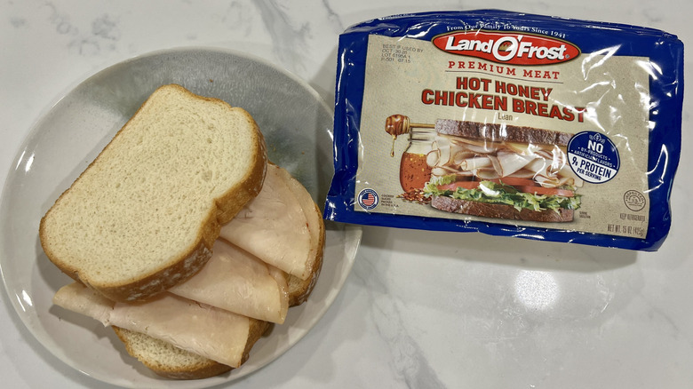 Land O'Frost Hot Honey Chicken Breast on bread.