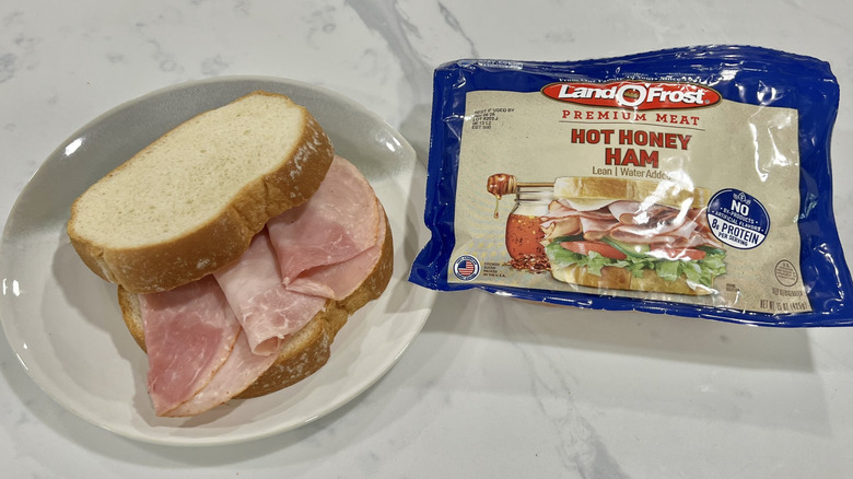 Land O'Frost Hot Honey Ham on bread.