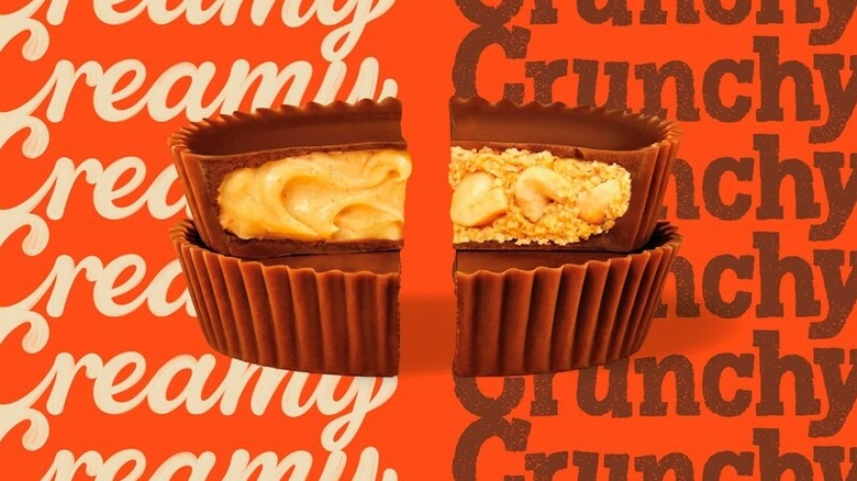 Product graphic of the creamy and crunchy peanut butter cups