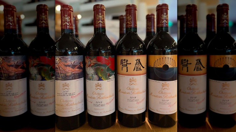 Bottles of Chateau Mouton Rothschild