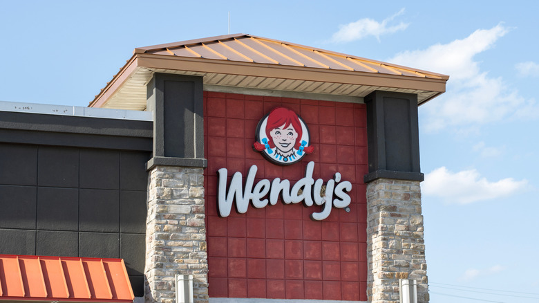 Wendy's logo on the outside of one of its restaurants