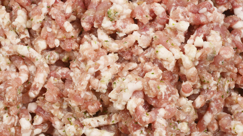 Ground pork with seasoning