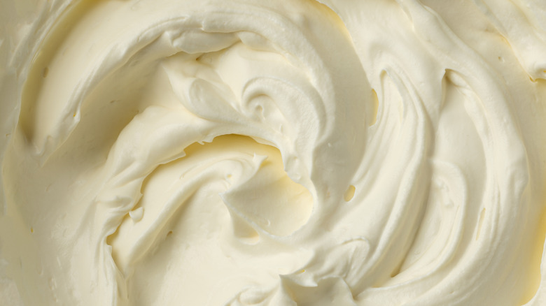 Whipped cream close up texture