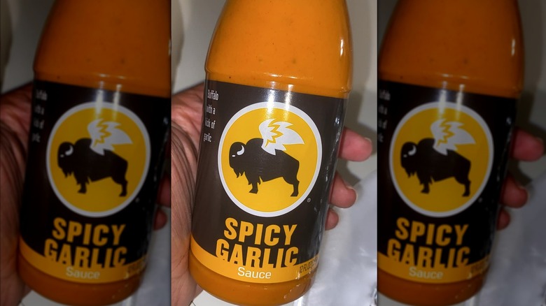 Bottle of Buffalo Wild Wings' spicy garlic sauce