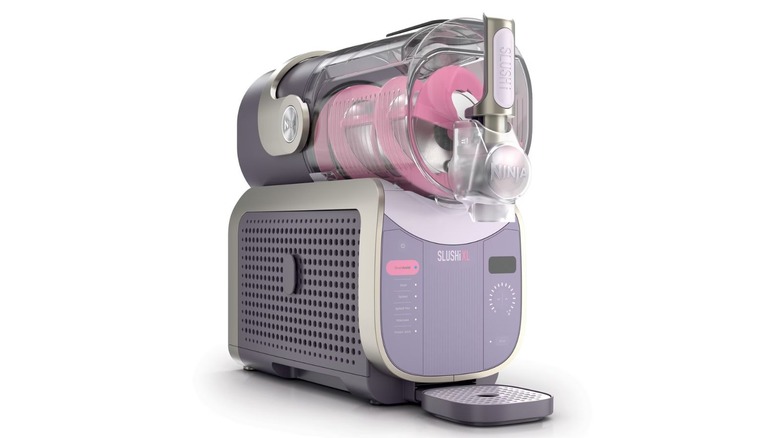 A purple and pink Ninja slushie machine