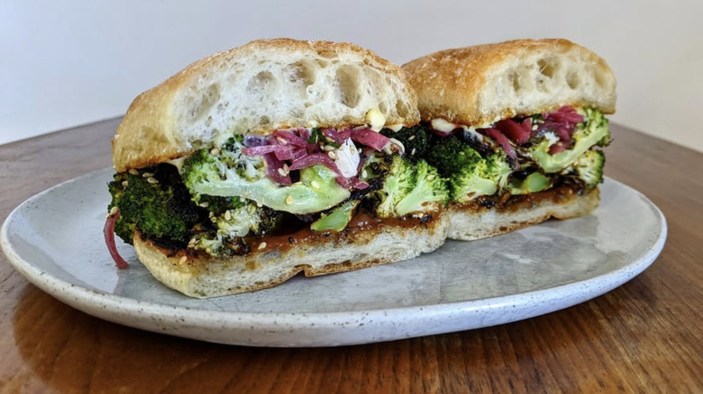 Charred broccoli sandwich from Part and Parcel
