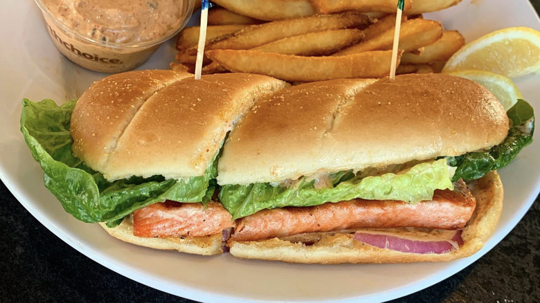 Wild salmon sandwich from Seabolts in Oak Harbor